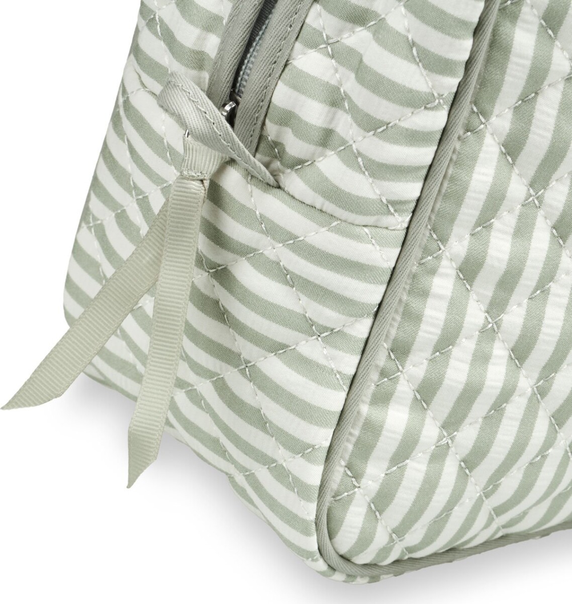 Karen - Stor Toilettaske Med Hank - Grønnhvid - Large