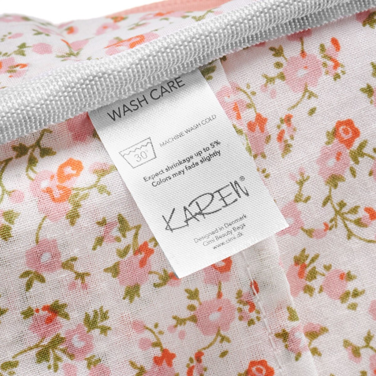 Karen - Stor Toilettaske Med Hank - Rosa-Ternet Quilt