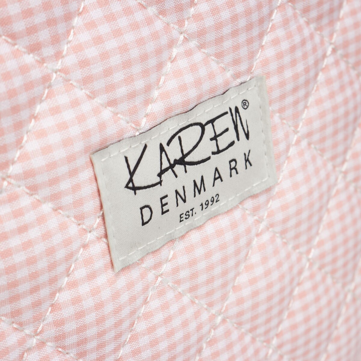 Karen - Stor Toilettaske Med Hank - Rosa-Ternet Quilt