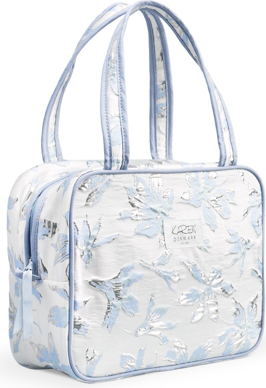 Karen - Toilettaske Med Hank - Blå Brokade