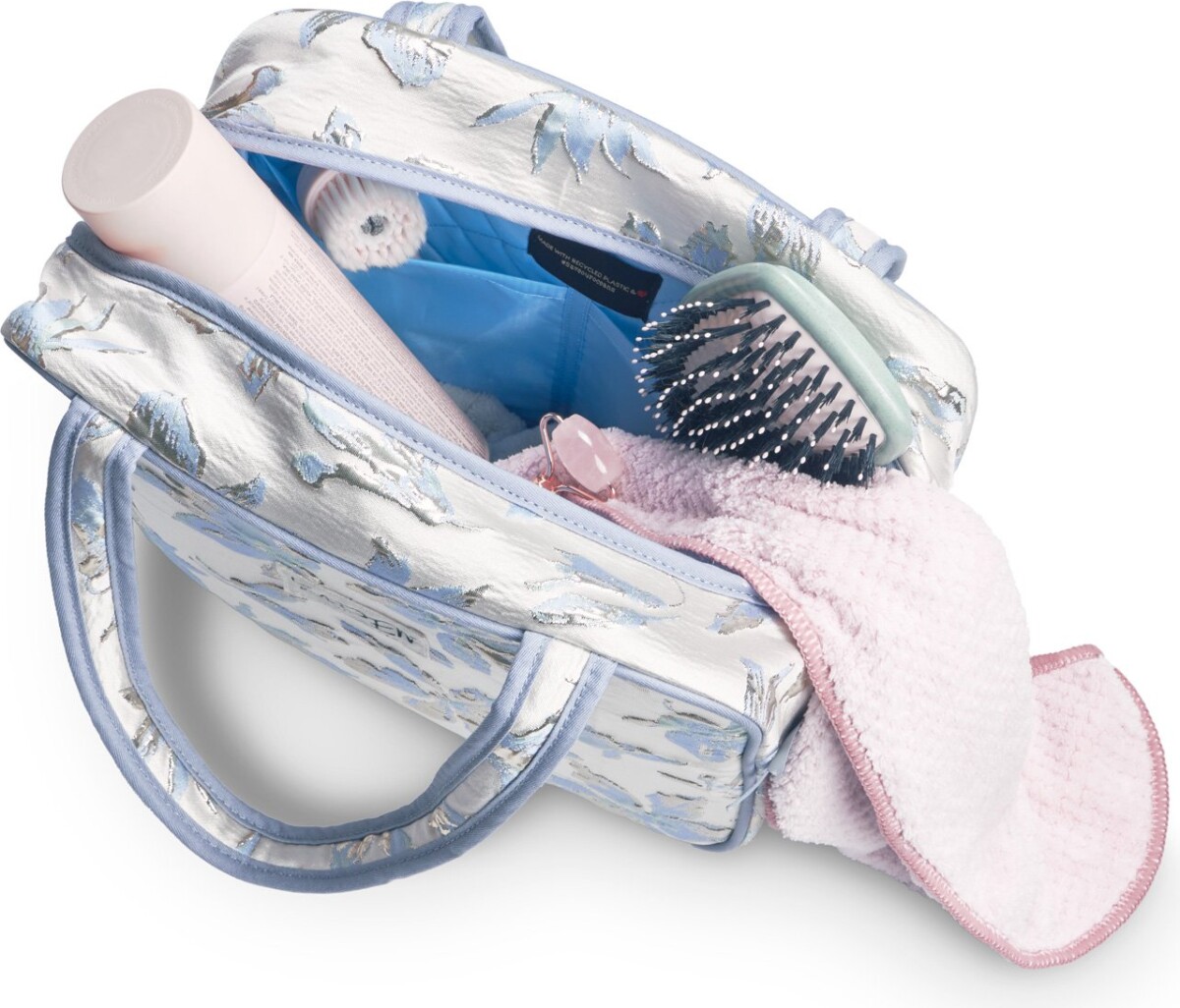 Karen - Toilettaske Med Hank - Blå Brokade