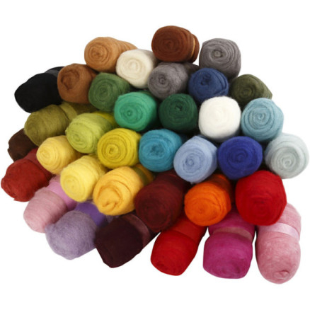 Kartet Uld - Assorterede Farver - 26X25 G