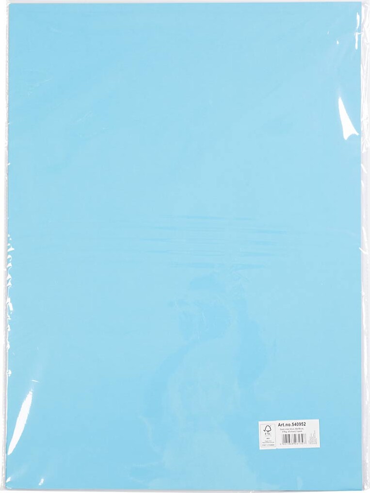 Karton - 50X70 Cm - 270 G - Turkisblå - 10 Ark