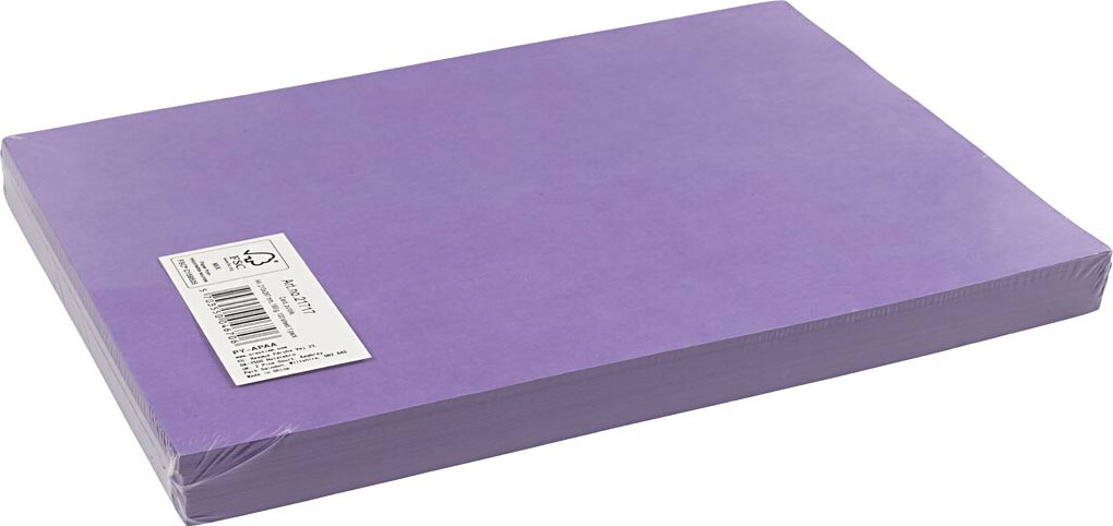 Karton - Farvet - A4 - 210X297 Mm - 180 G - Lilla - 100 Ark