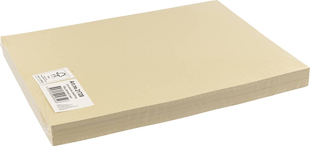 Karton - A4 - 210X297 Mm - 180 G - Lys Pudder - 100 Stk