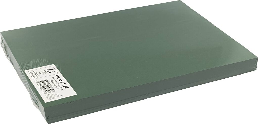 Karton - A4 - 210X297 Mm - 180 G - Mørk Grøn - 100 Stk