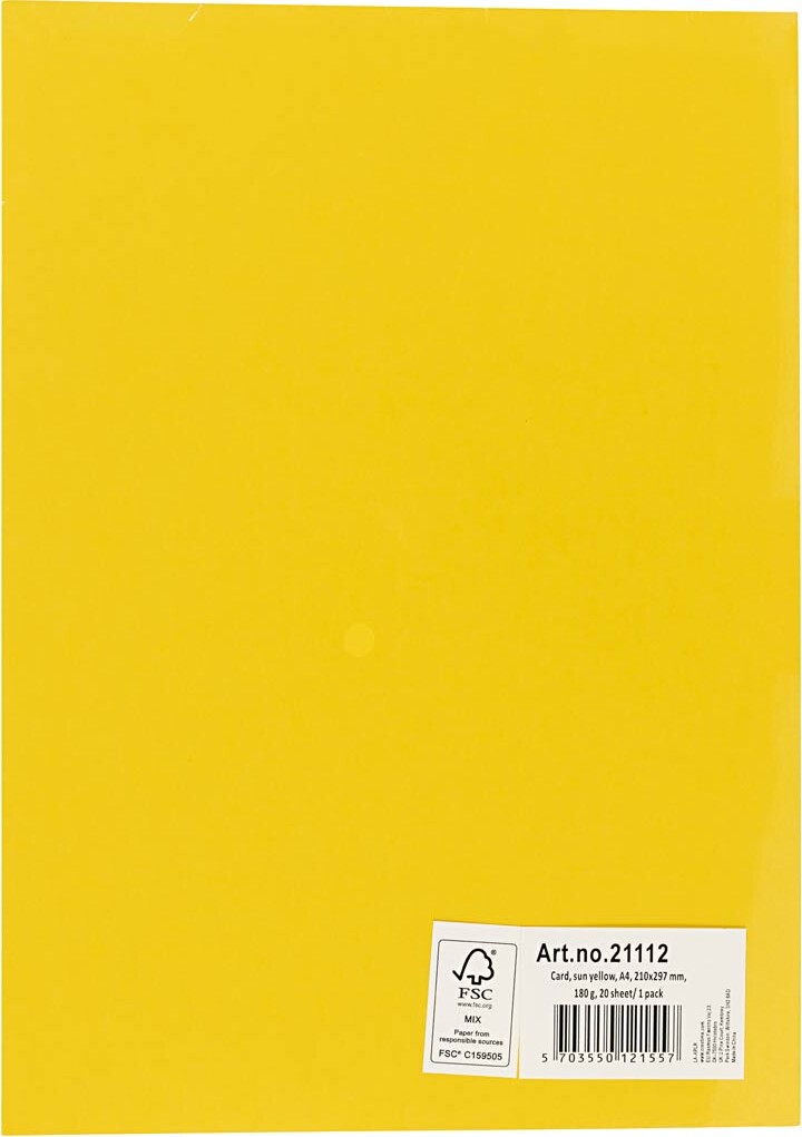 Karton - A4 - 210X297 Mm - 180 G - Solgul - 20 Stk