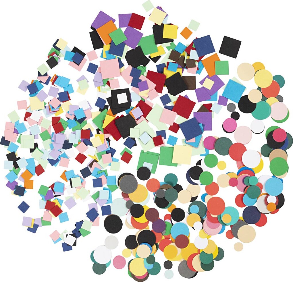 Kartonmosaik - Str 10 15 20 Mm - Assorterede Farver - 8X180 G