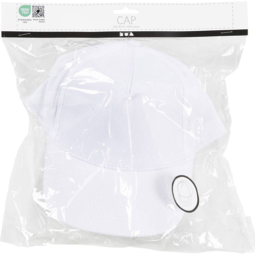 Kasket - Str 58 Cm - Hvid - 1 Stk