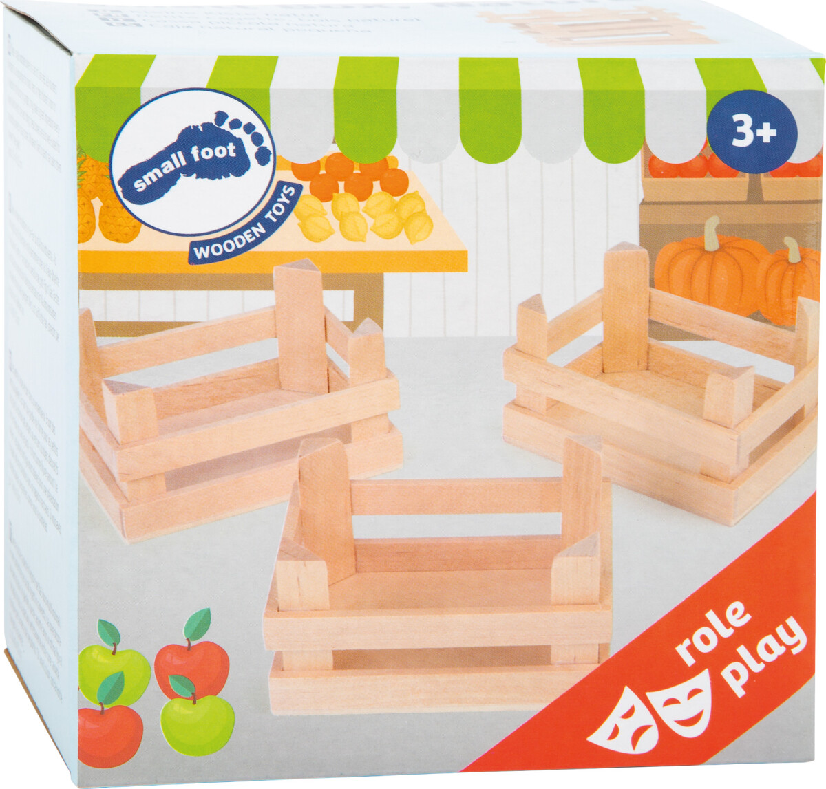 Trækasser Til Legebutik - 3 Stk - Natur - Small Foot