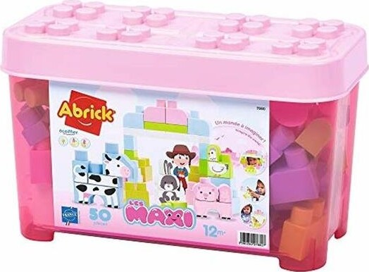 Ecoiffier Abrick Maxi - Bondegård - Kasse Med 50 Klodser - 7880