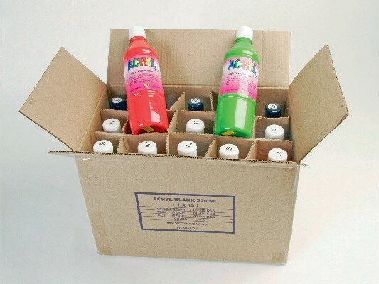 Akrylmaling - Blank - 500 Ml - 15 Stk - Assorteret