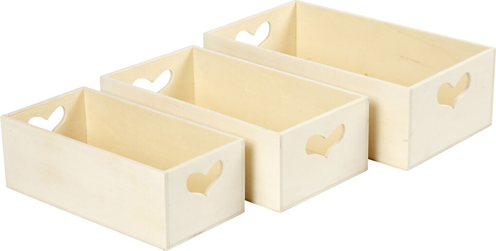 Kasser - H 6 3 5 8 5 5 Cm - L 20 5 18 15 8 Cm - B 11 5 9 8 7 8 Cm - 3 Stk