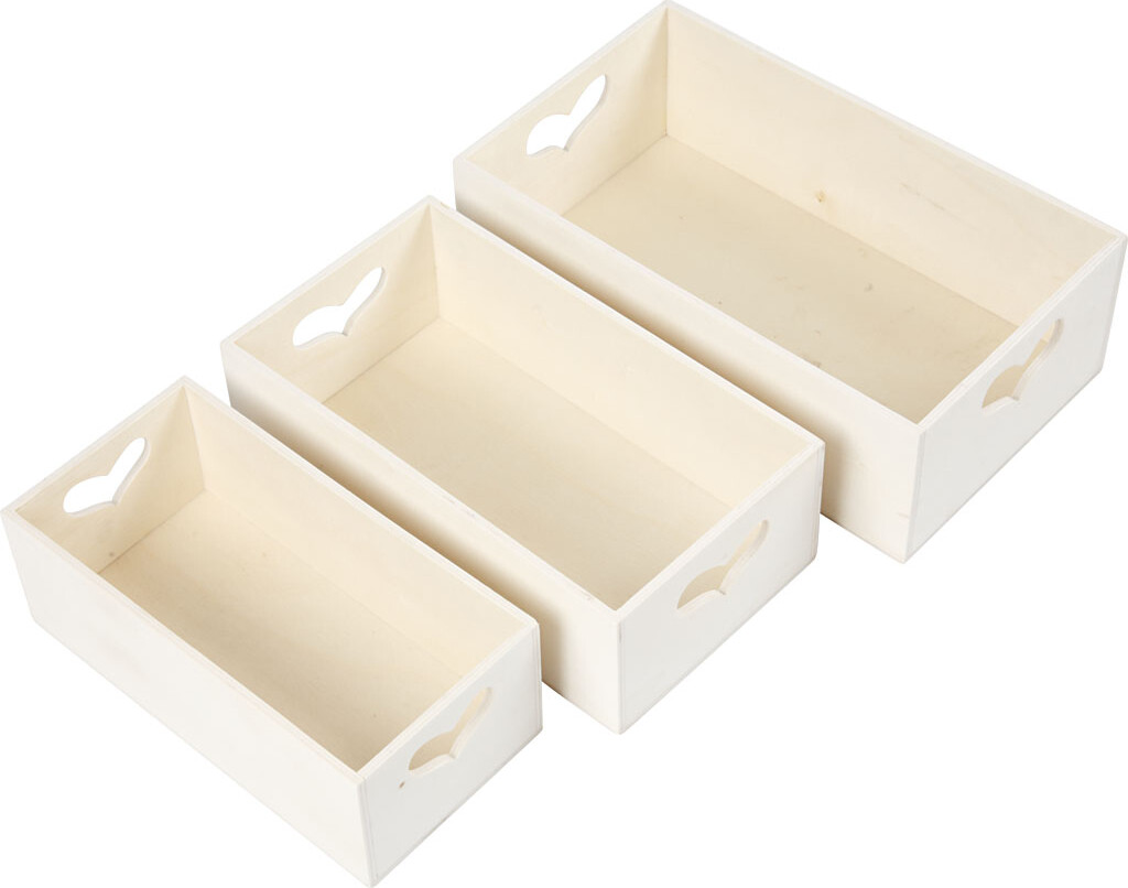 Kasser - H 6 3 5 8 5 5 Cm - L 20 5 18 15 8 Cm - B 11 5 9 8 7 8 Cm - 3 Stk