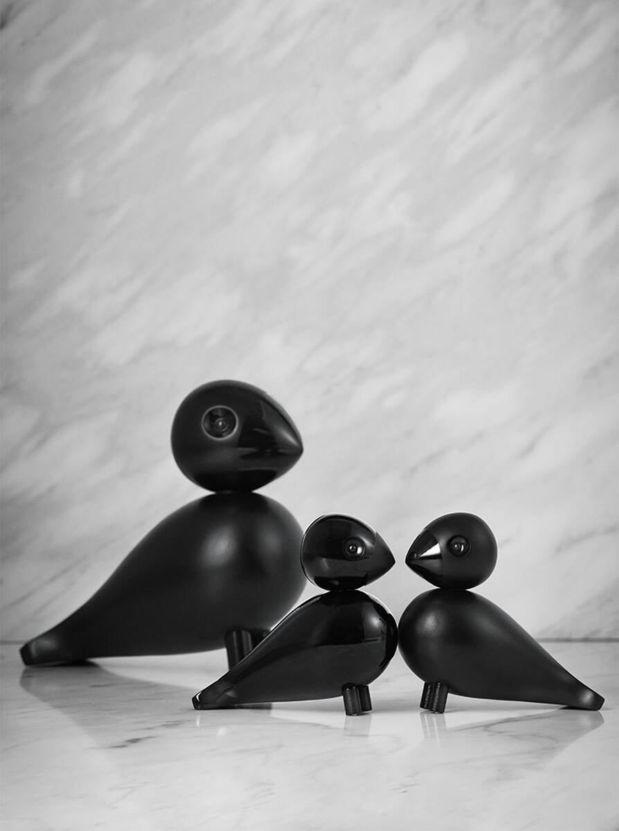 Kay Bojesen - Turtelduer - Sort - 9 Cm