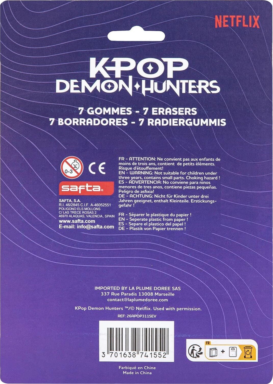 K-Pop Demon Hunters - Viskelæder - 7 Stk