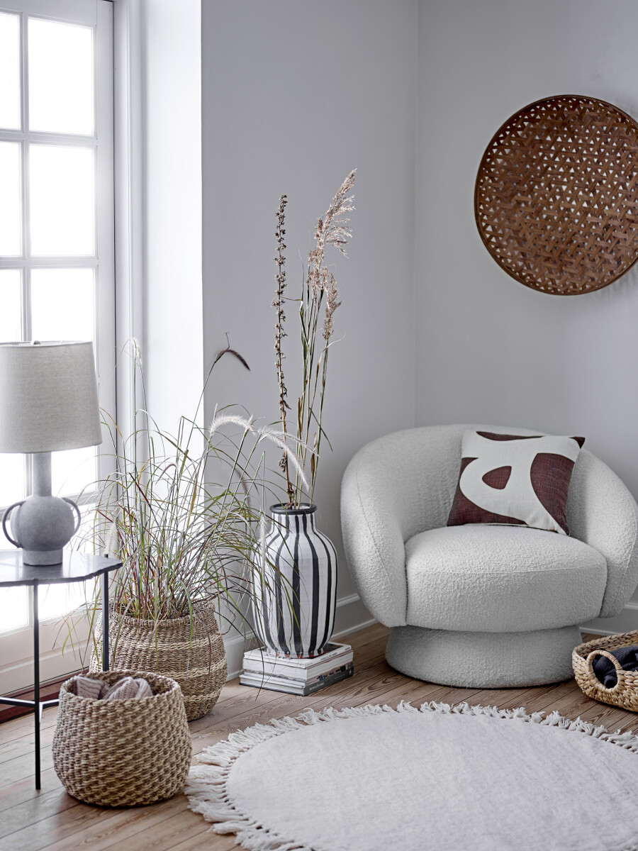 Bloomingville - Kean Bordlampe Med Skærm - Grå - Terrakotta