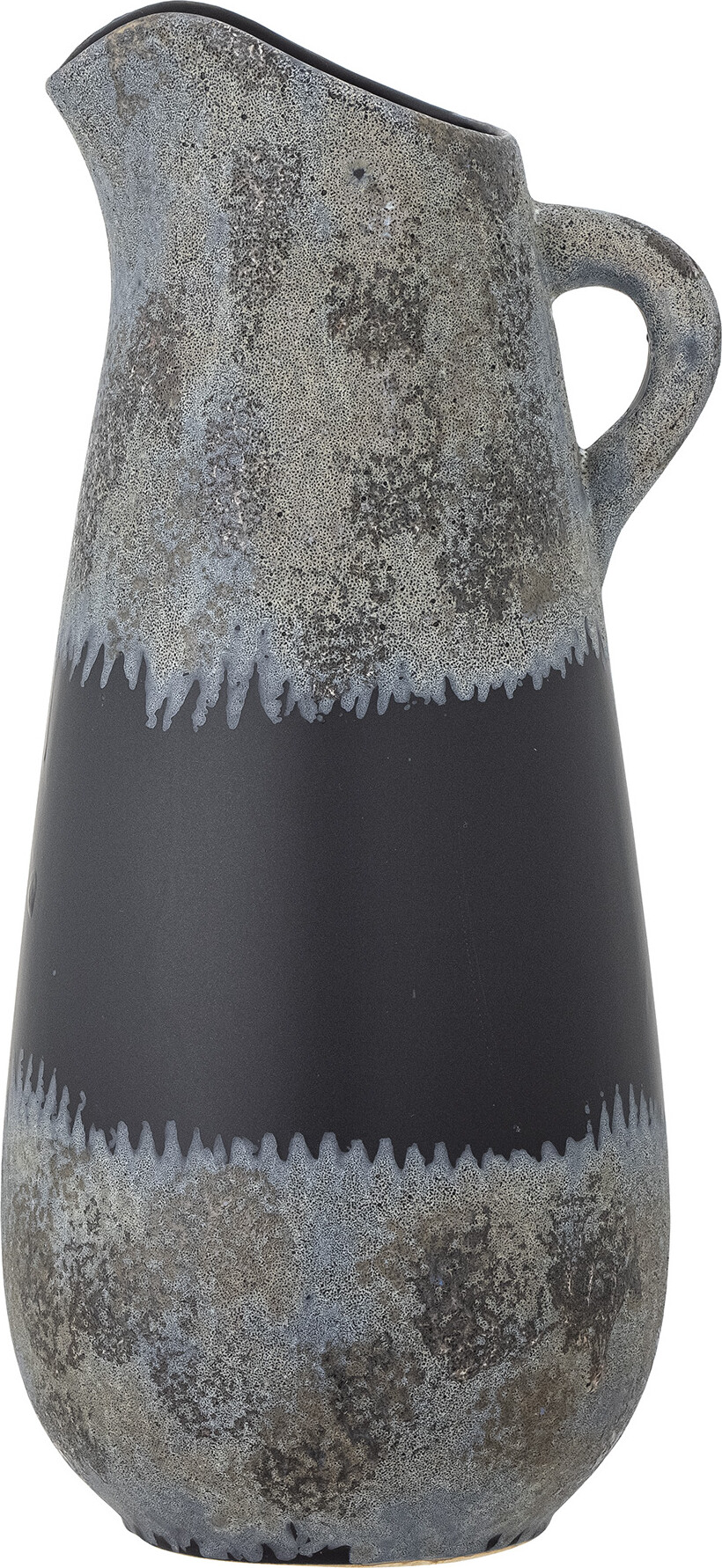 Creative Collection - Khumo Vase Kande - Sort - Stentøj - H 16 Cm