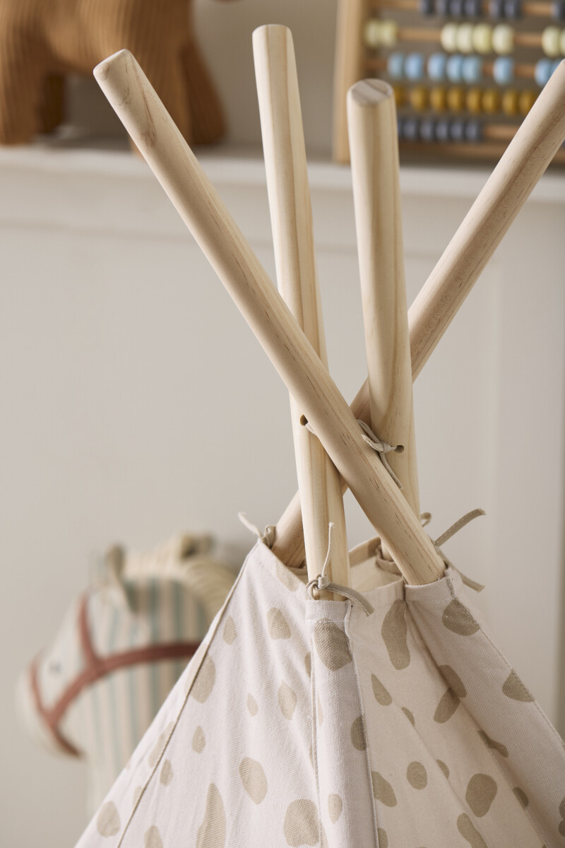 Tipi Legetelt Til Børn - Hvid Med Prikker - Kids Concept