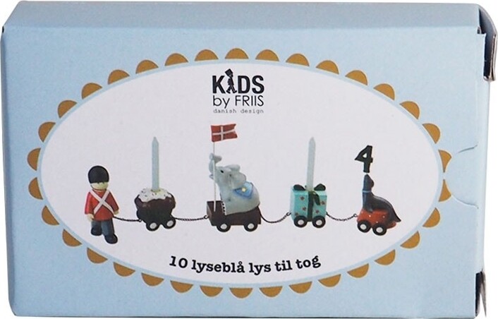 Kids By Friis - Lys Til Fødselsdagstog Lyseblå - 10 Stk
