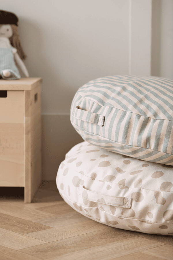 Gulvpude Til Børn - Rund - Striber - Ø 60 Cm - Kids Concept