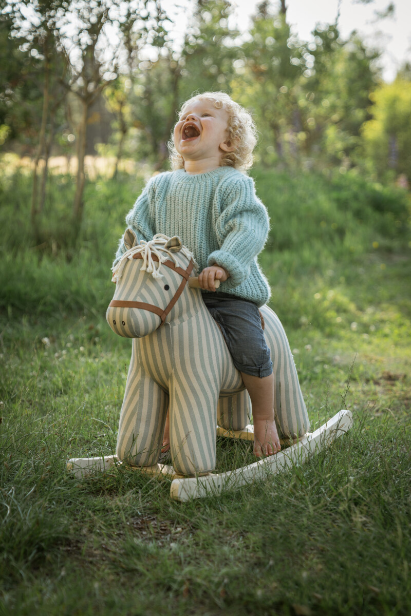 Gyngehest Sam - Blå Med Striber - Aiden - Kids Concept