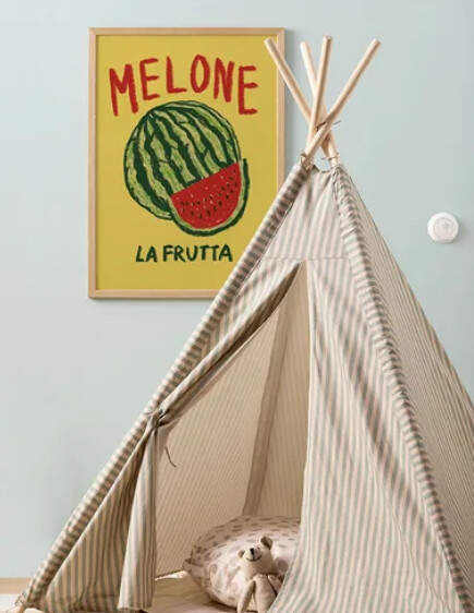 Tipi Legetelt Til Børn - Hvid Med Striber - Kids Concept
