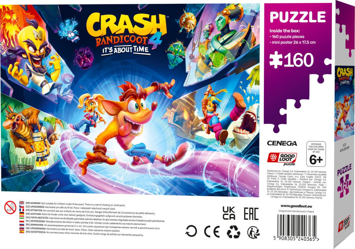 Crash Bandicoot Puslespil - Good Loot Puzzle - 160 Brikker