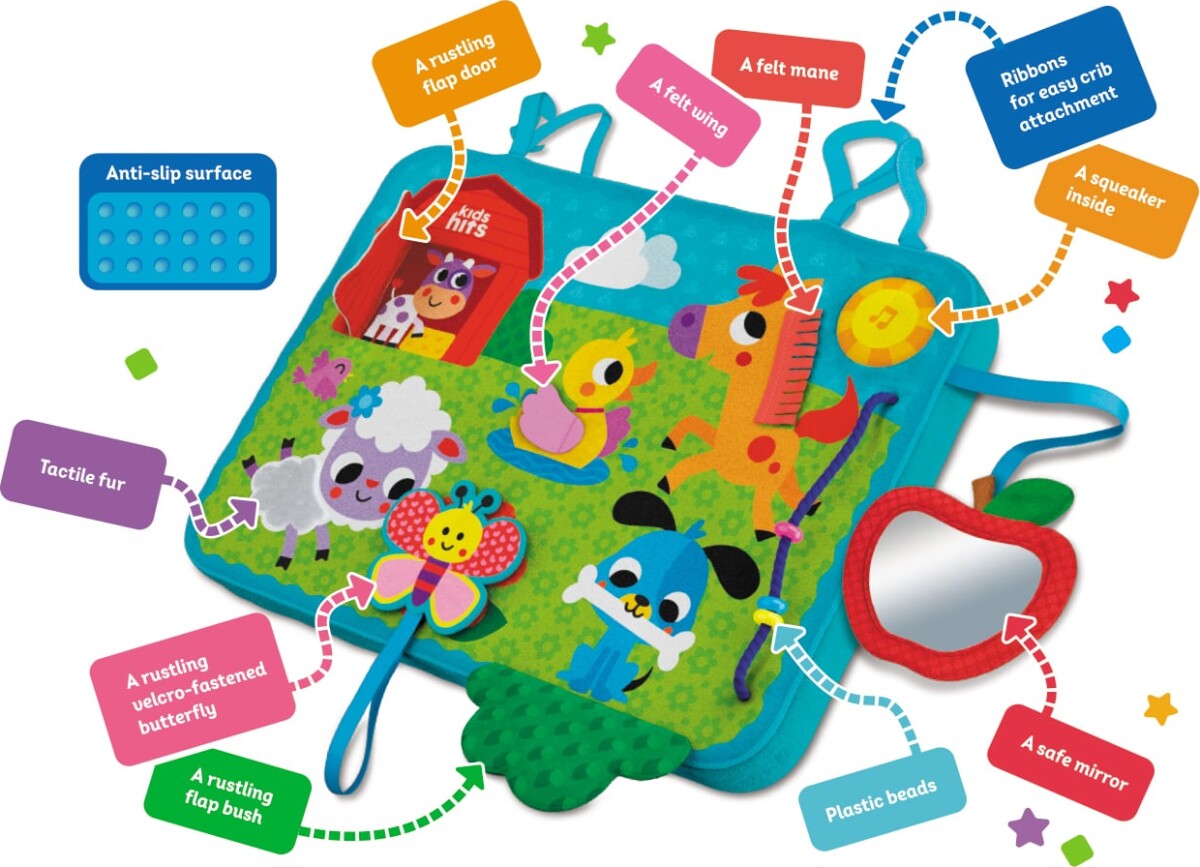 Kids Hits - Soft Activity Board Farm Adventure - Aktivitetsplade