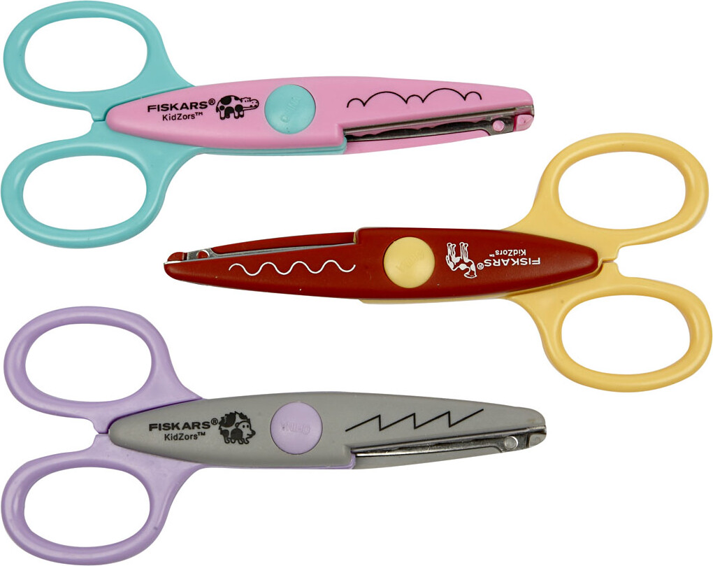 Fiskars - Kidzors Mønstersaks - Flodhest Kamel Og Pindsvin - 3 Stk