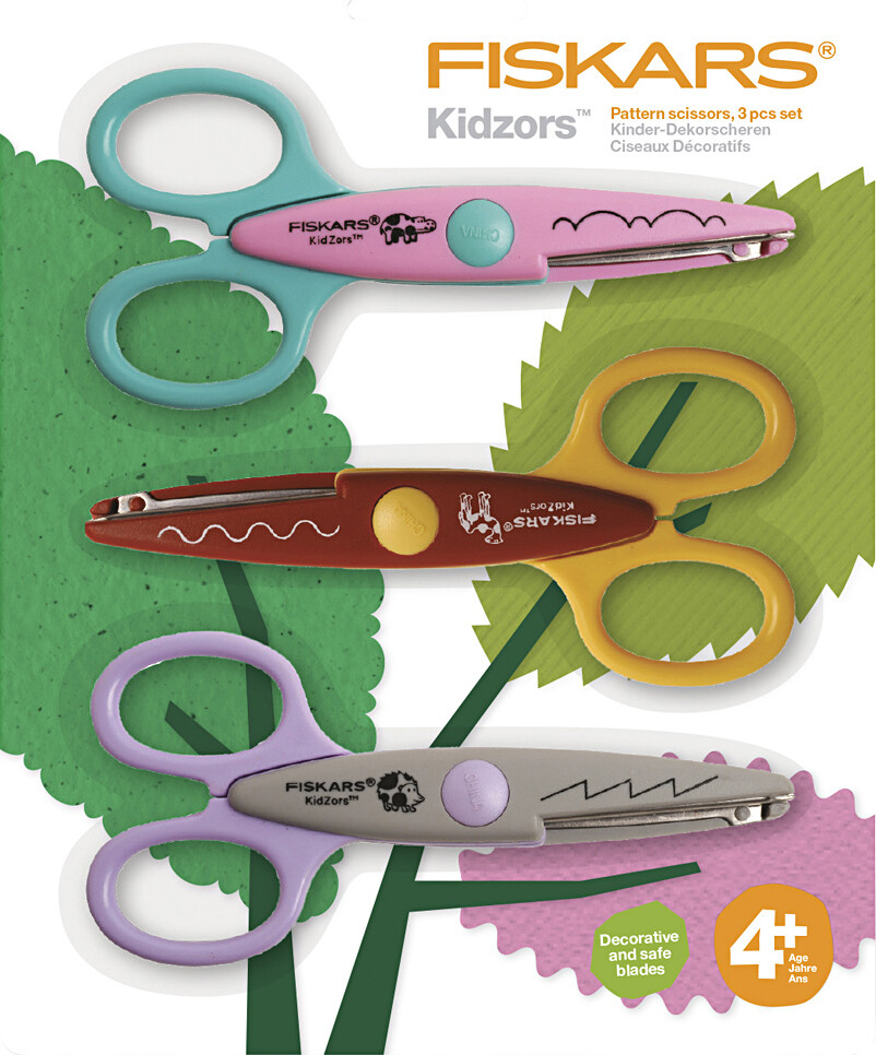 Fiskars - Kidzors Mønstersaks - Flodhest Kamel Og Pindsvin - 3 Stk