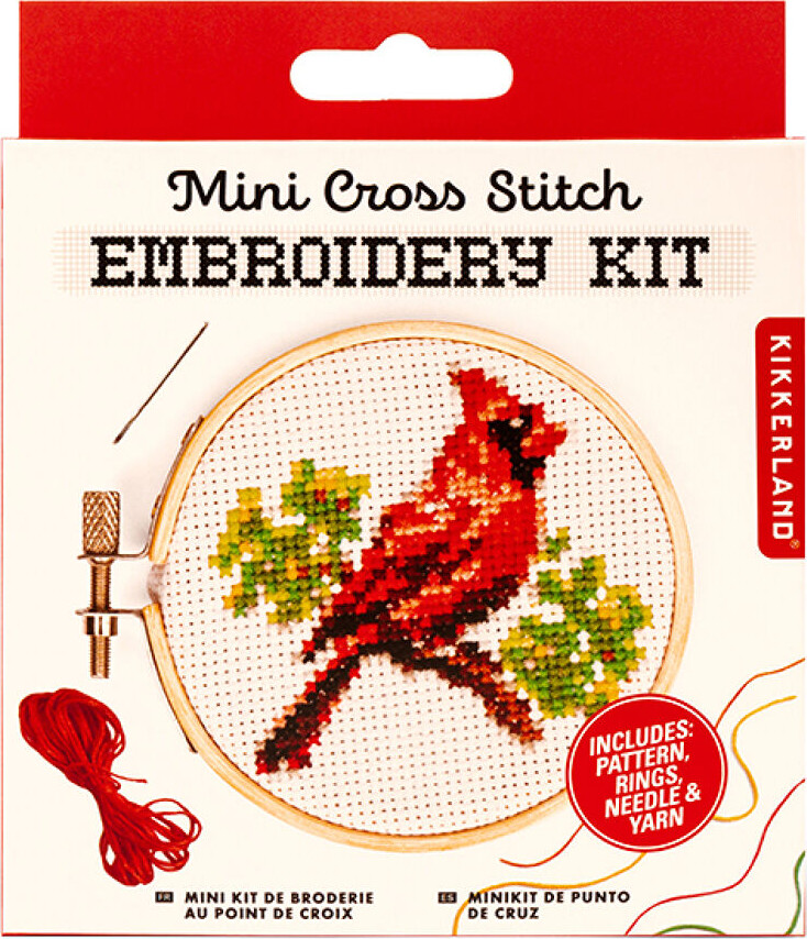 Korssting Broderi Kit - Kardinalfugl - Mini - Kikkerland