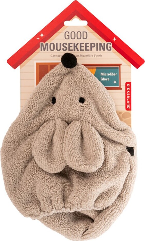 Mikrofiber Handske Til Rengøring - Mus - Grå - Kikkerland