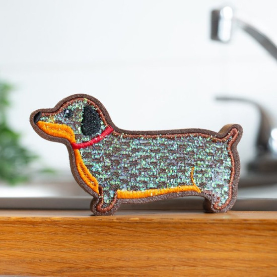 Kikkerland - Dachshund Scrub Sponge - Gravhund Skrubbesvamp
