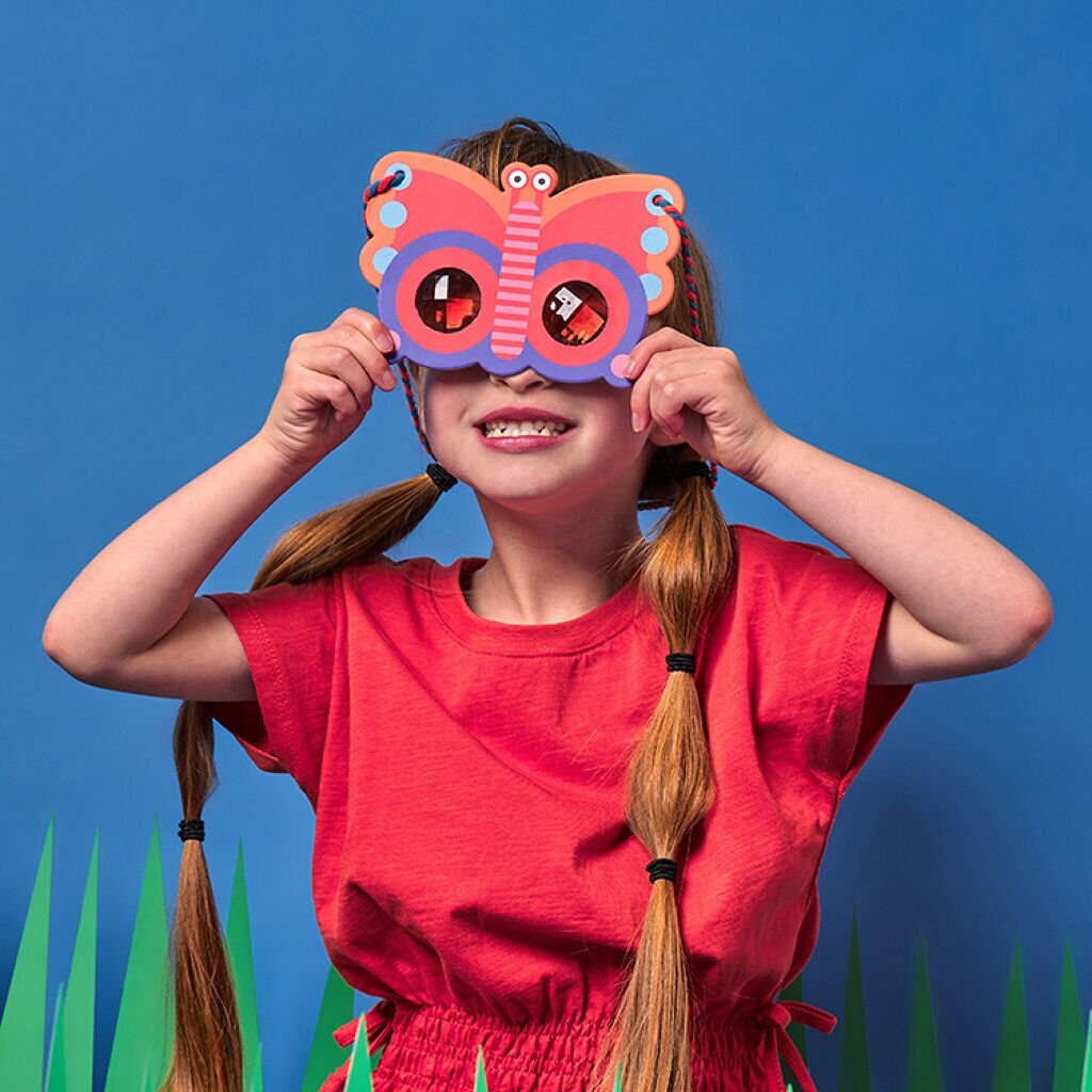 Kikkerland - Kidoki - Sommerfugl Maske Med Prisme Briller - Assorteret