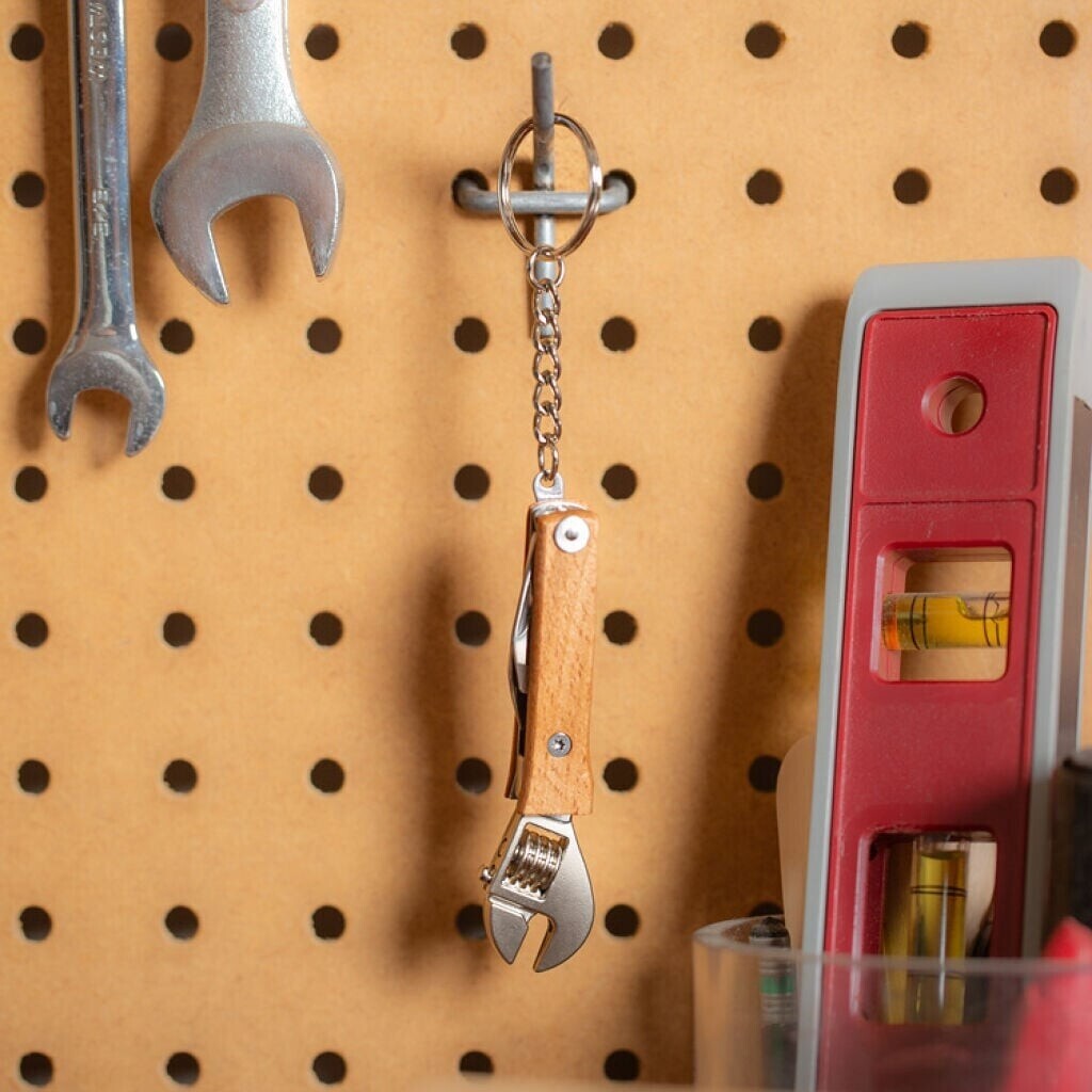 Kikkerland - Wooden Mini Wrench Tool - Mini Multitool Svensknøgle