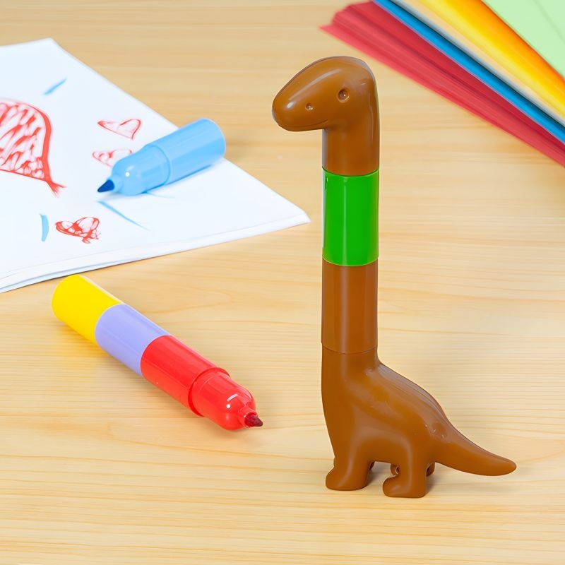 Kikkerland - Regnbue Dino Tusch - Rainbow - Mini-Sized