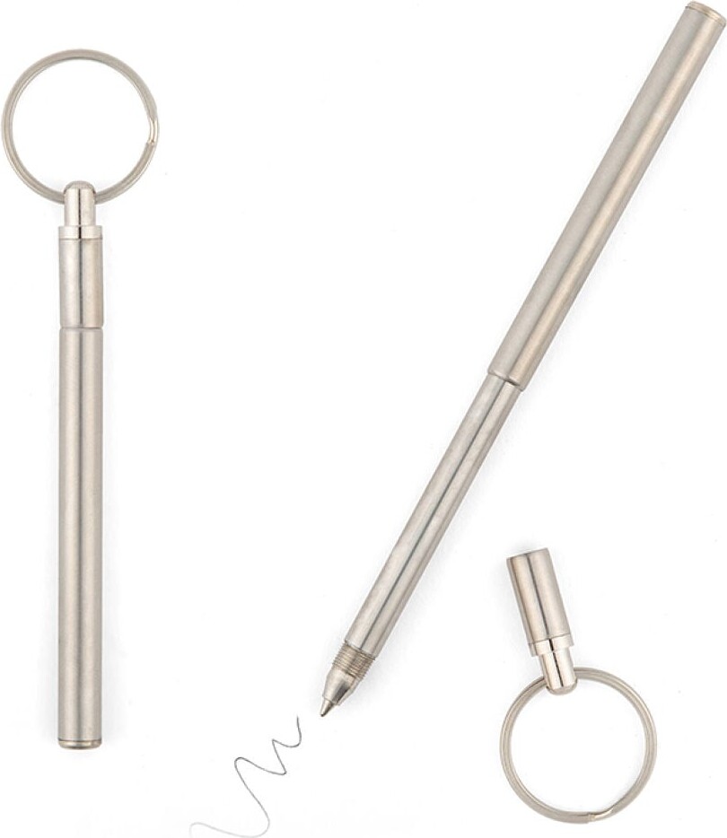 Kikkerland - Teleskopisk Mini Kuglepen Med Nøglering - Stål
