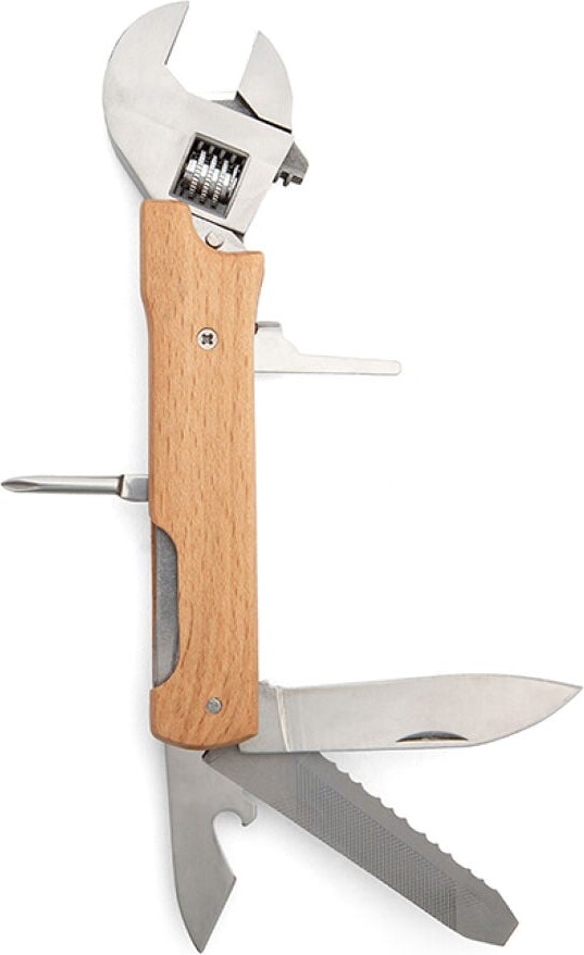 Kikkerland - Træ-Skiftenøgle Multiværktøj - 15 X 625 X 075 Inches