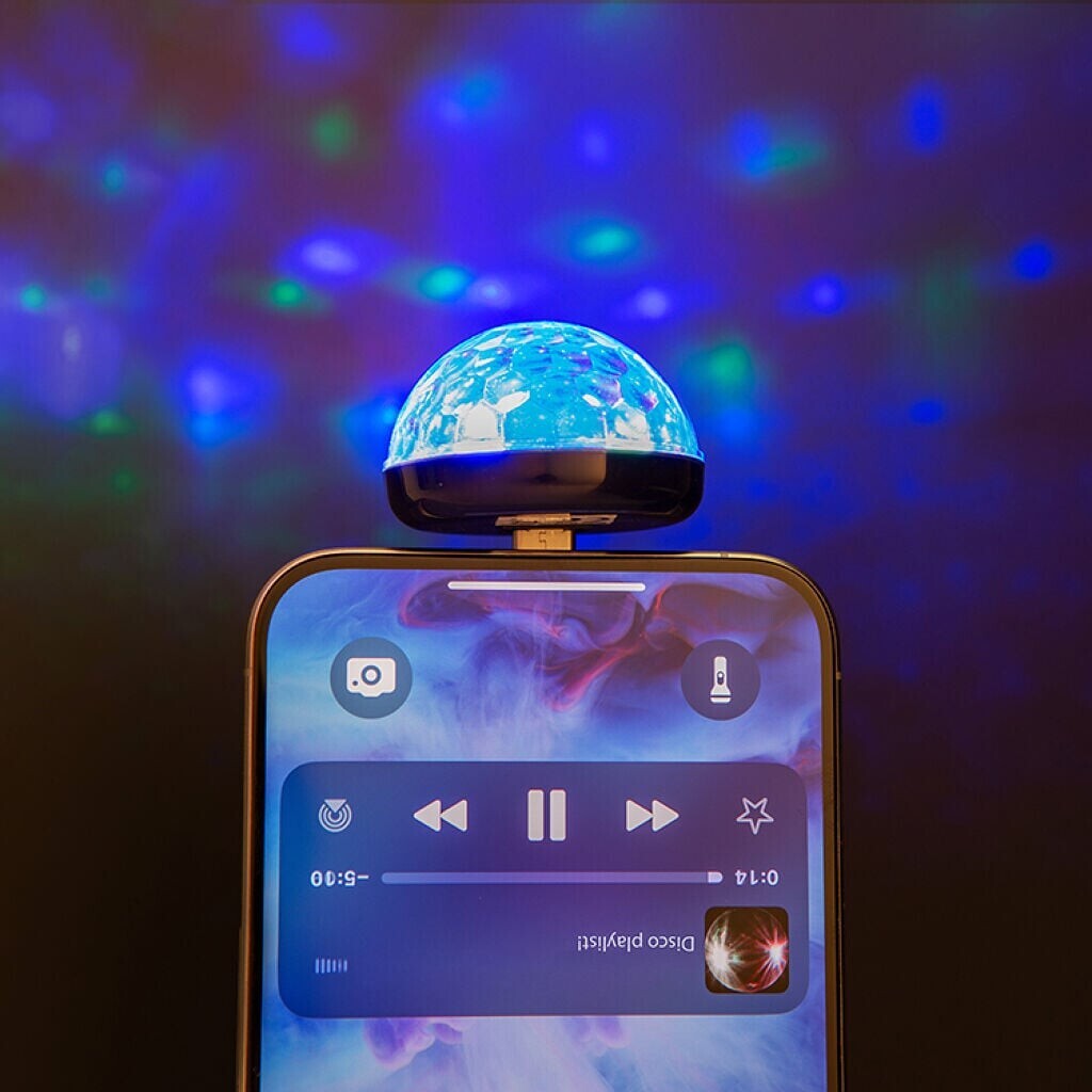 Kikkerland - Phone Disco Light - Usb-C Diskolys Til Mobil