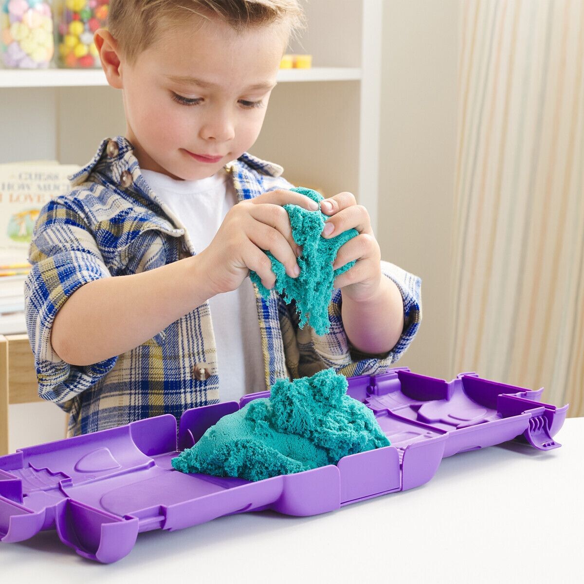 Kinetic Sand - Castle Case Legesæt Med Kinetisk Sand - Grøn