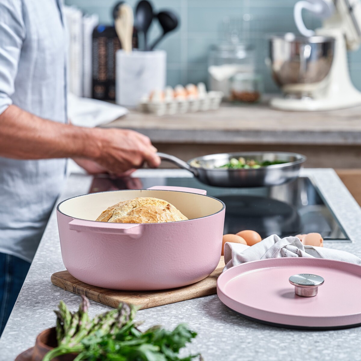 Kitchenaid - Cast Iron Casserole - Dried Rose - 26 Cm