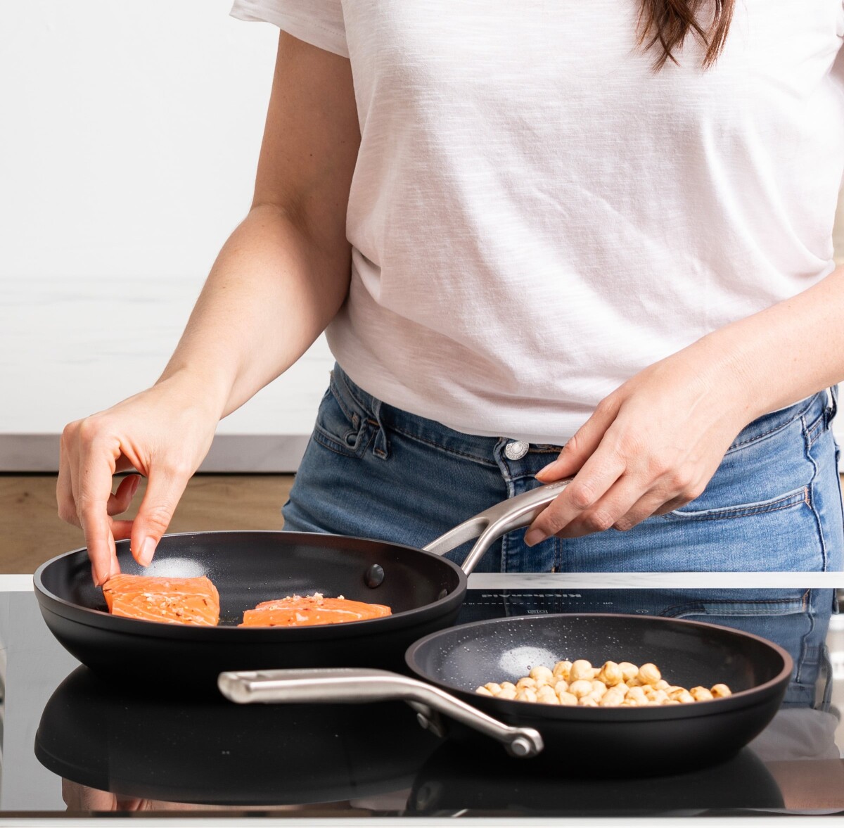 Kitchenaid - Forged Hardened Aluminium Frypan Set 2Pcs - Black - 20Cm 28Cm