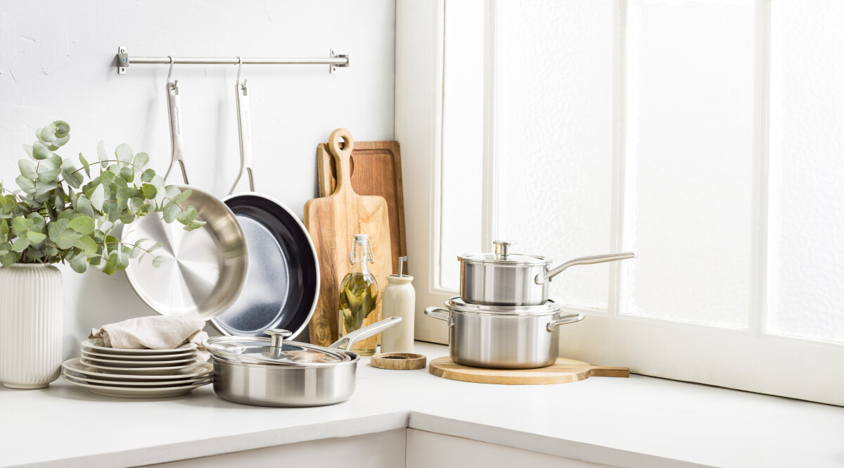 Kitchenaid - Multiply Skillet With Lid - Silver - 24 Cm