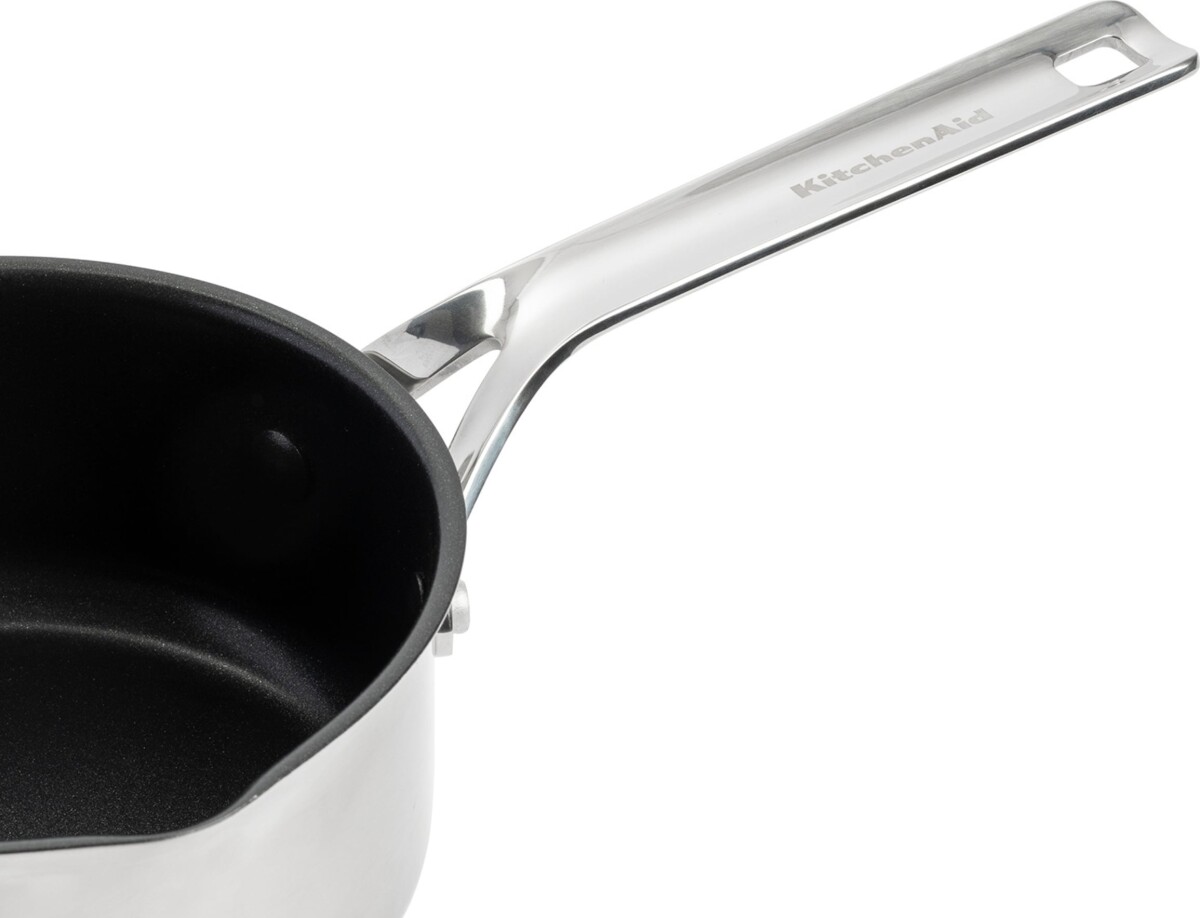 Kitchenaid - Stainless Steel Sheet Saucepan With 2 Spouts - Silver - 16 Cm