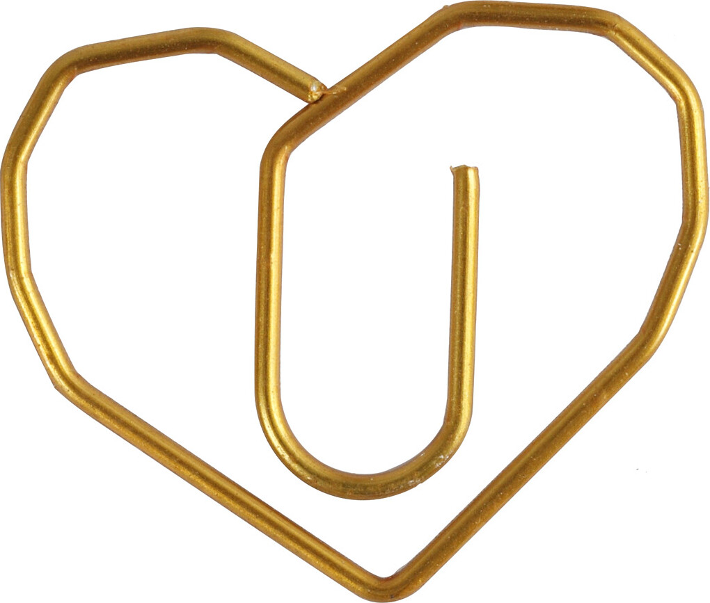 Klips - Hjerte - Str 30X20 Mm - Guld - 6 Stk