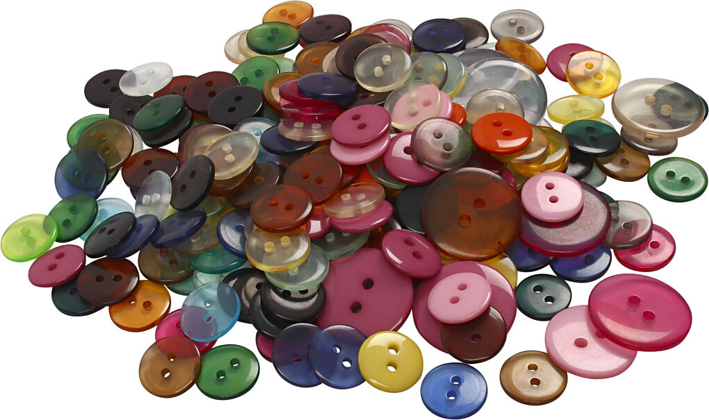 Knappe-Mix - Ø 12 18 20 Mm - Assorterede Farver - 800 Stk