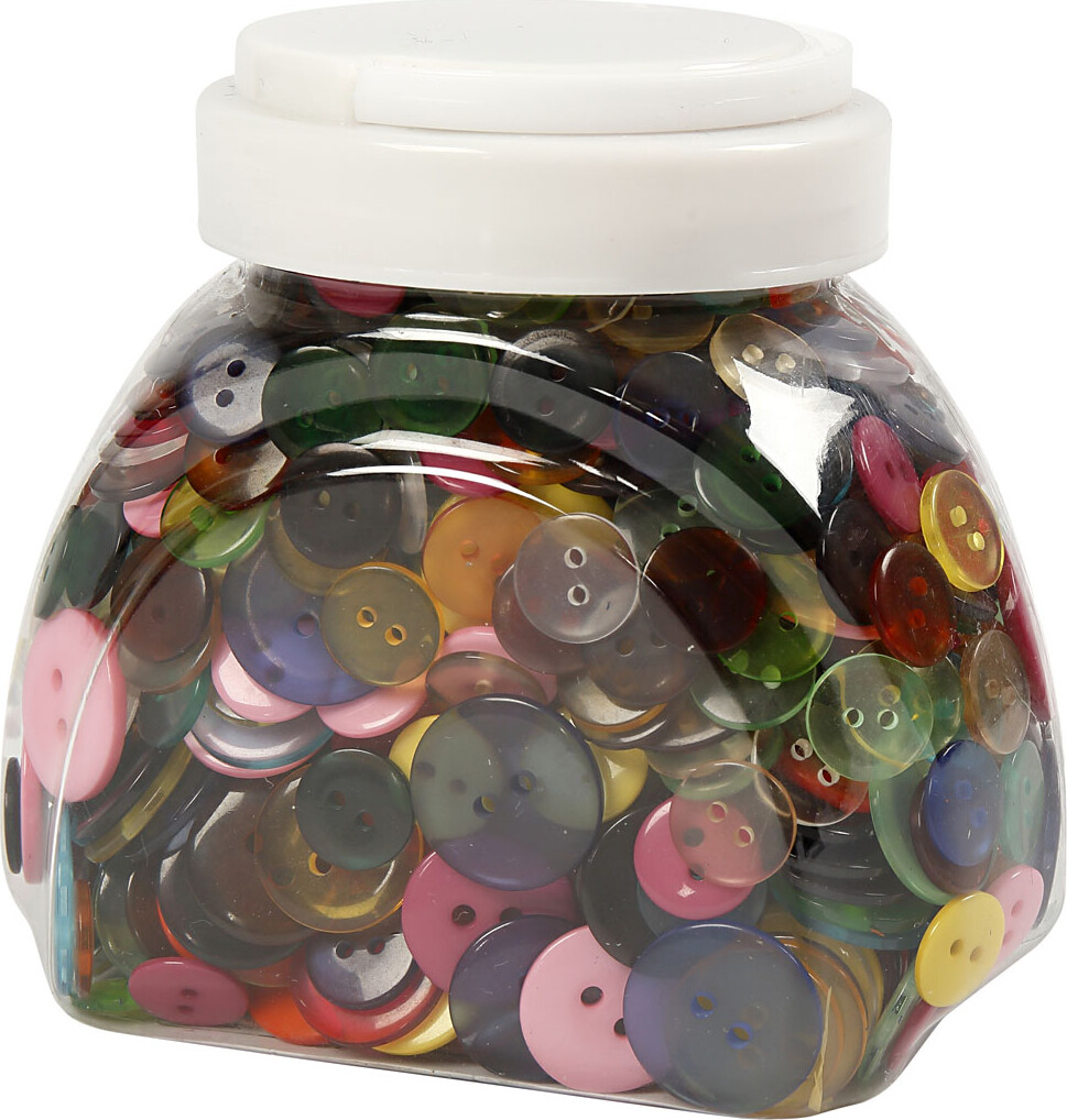 Knappe-Mix - Ø 12 18 20 Mm - Assorterede Farver - 800 Stk
