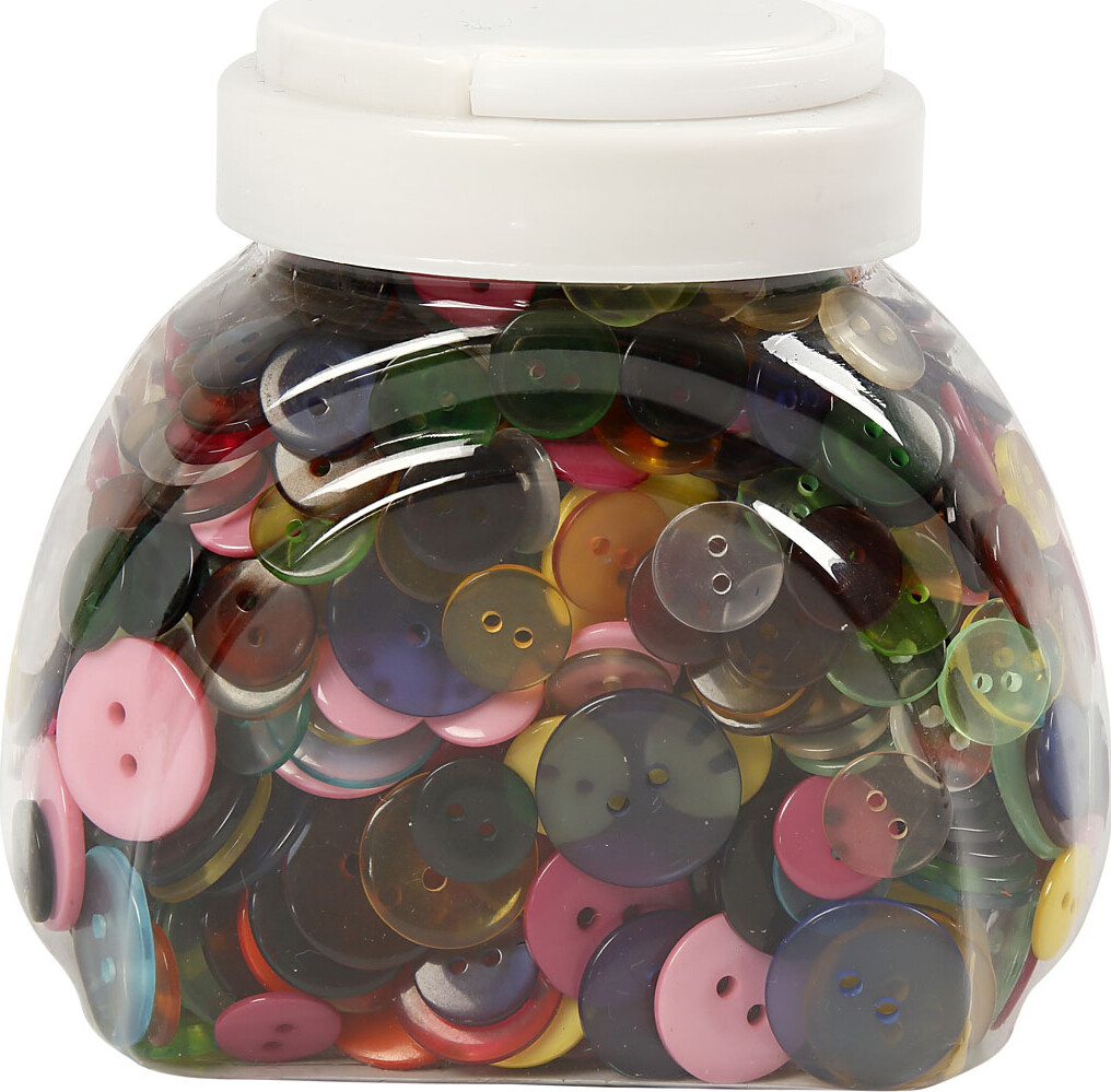 Knappe-Mix - Ø 12 18 20 Mm - Assorterede Farver - 800 Stk