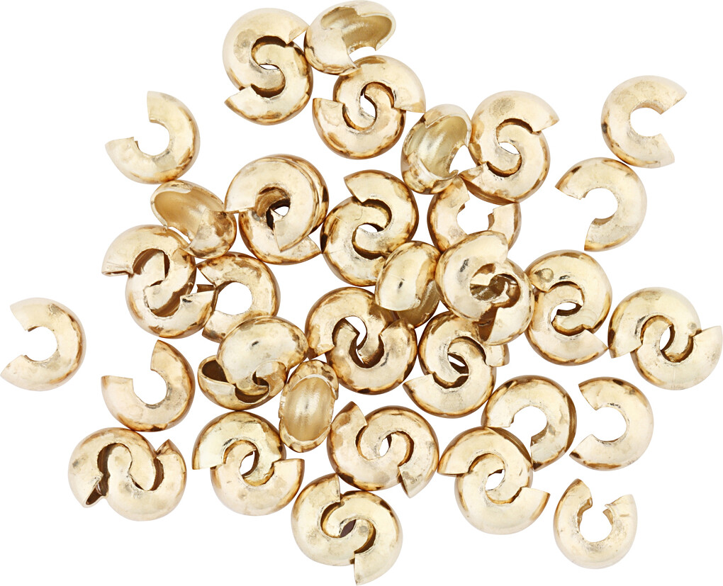 Knudeskjulere Til Elastik - Ø 5 Mm - Forgyldt - 50 Stk